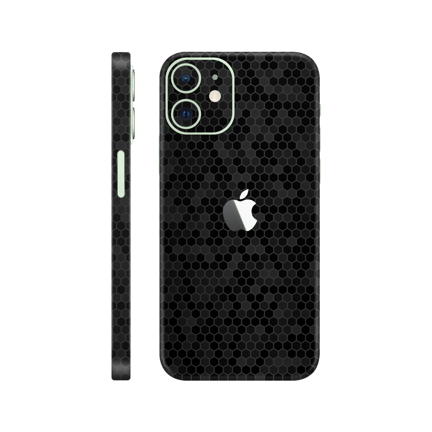 Folie de protectie iPhone 12, eSkins Elegans, Skin Honeycomb Negru