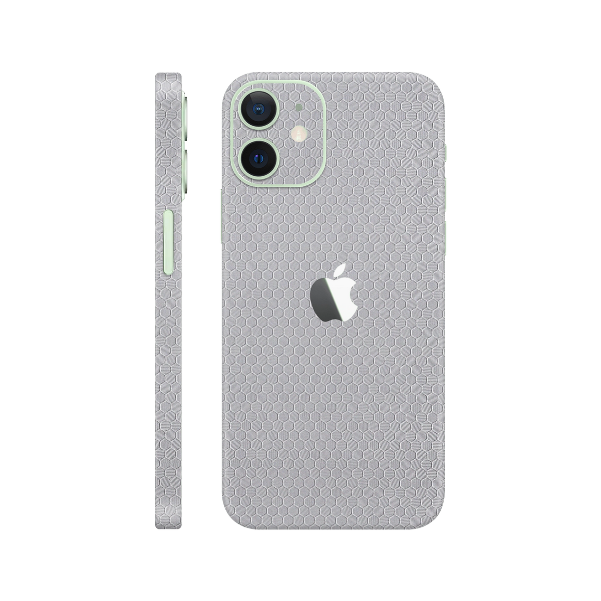 Folie de protectie pentru iPhone 12, eSkins Elegans, Skin Honeycomb Gri
