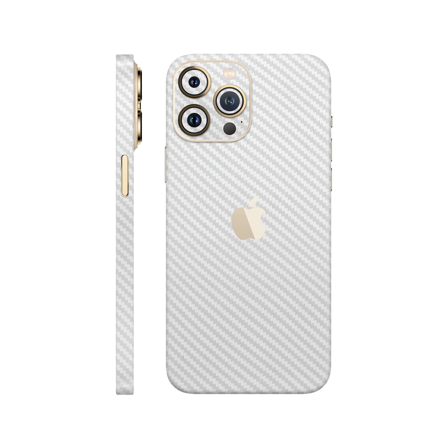 Folie de protectie iPhone 12 Pro, eSkins Elegans, Skin Carbon Alb