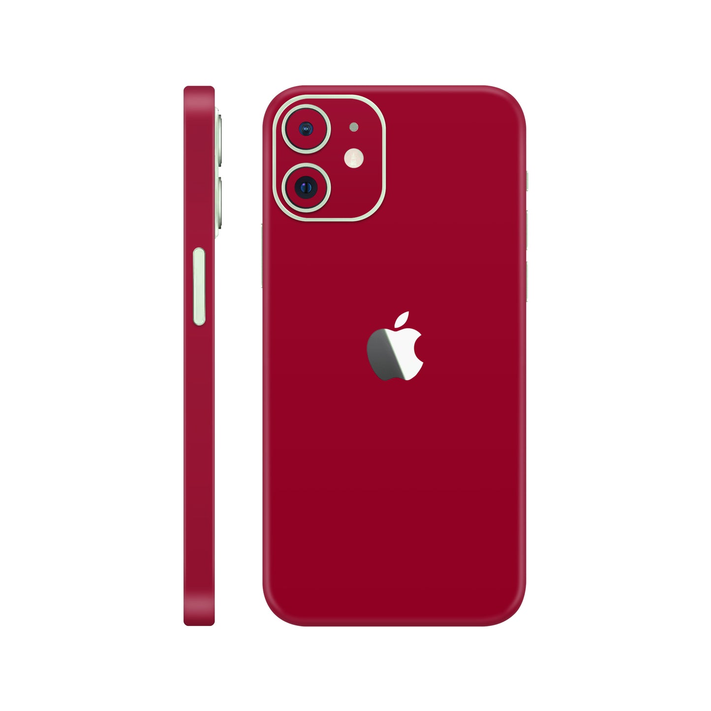Folie de protectie iPhone 12, eSkins Unique, Skin Mat Rosu