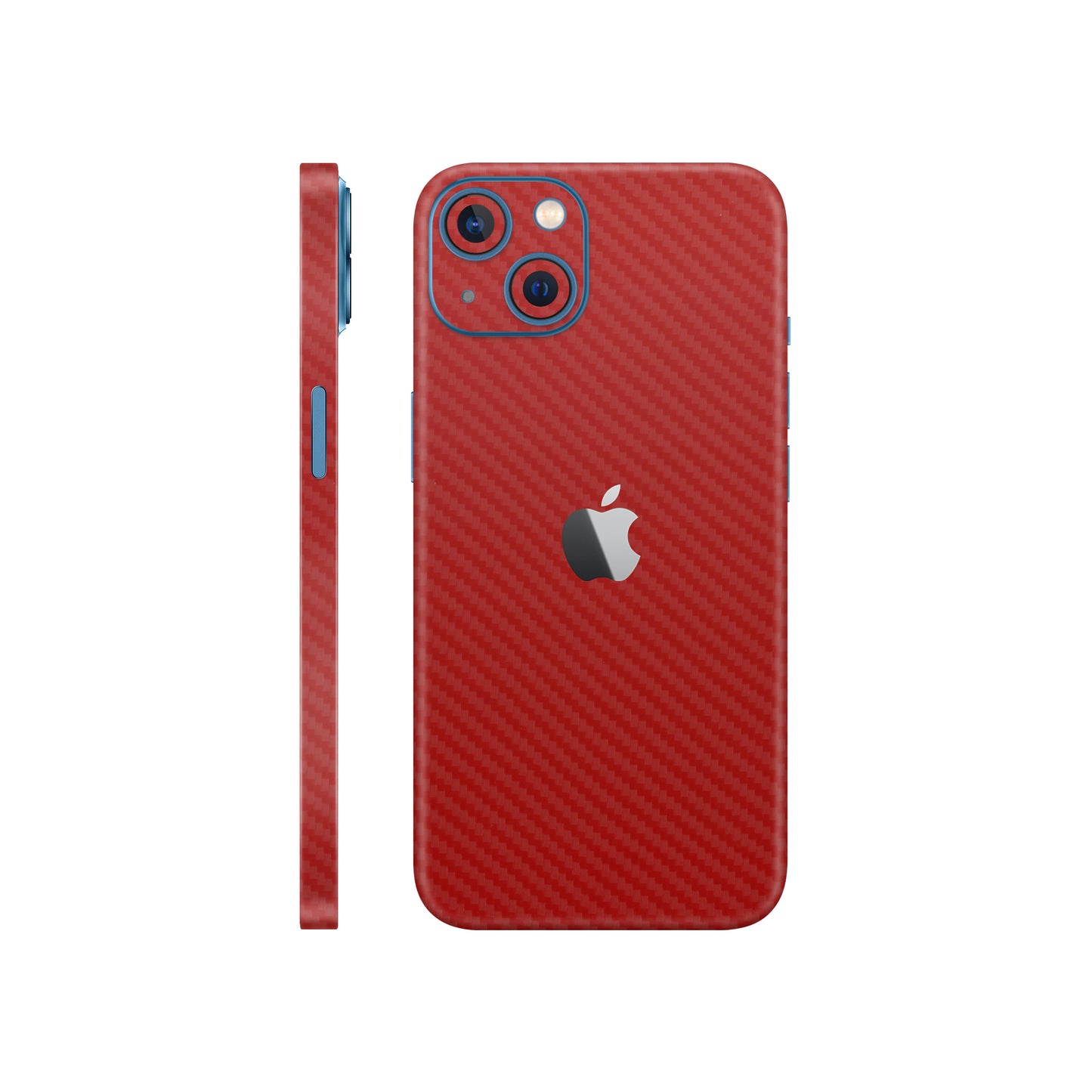 Folie de protectie iPhone 13 Mini, eSkins Elegans, Skin Carbon Rosu