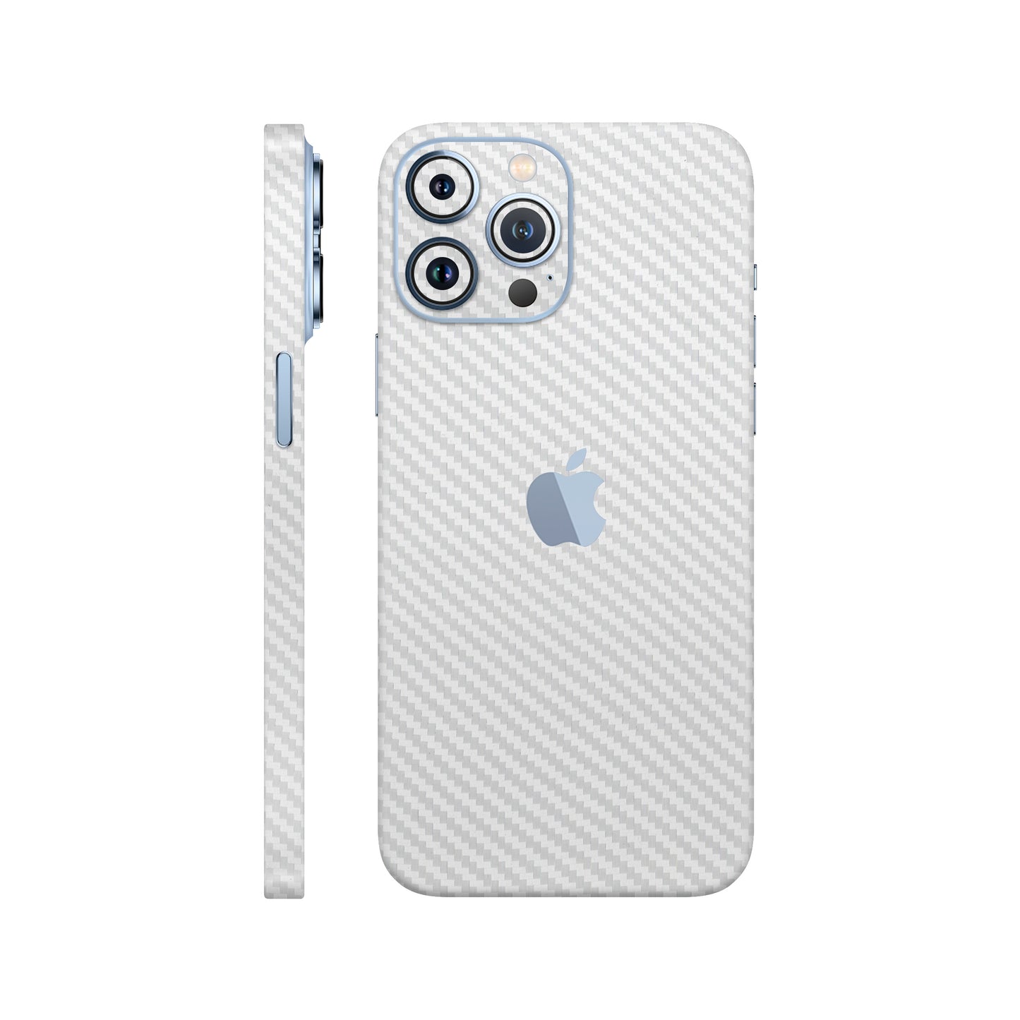 Folie de protectie iPhone 13 Pro, eSkins Elegans, Skin Carbon Alb