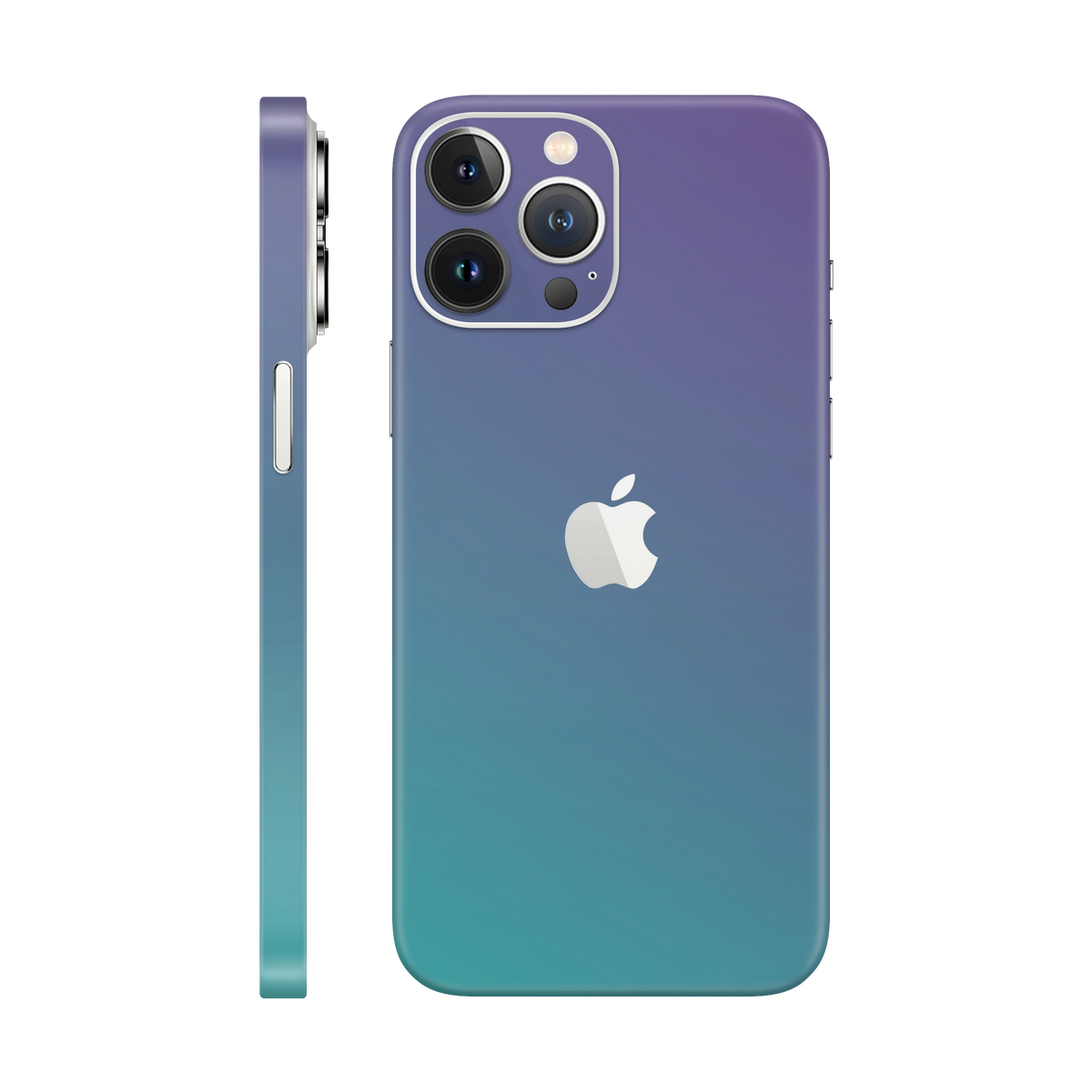 Folie de protectie pentru iPhone 13 Pro Max, eSkins Unique, Skin Cameleon Turcoaz-Lavanda