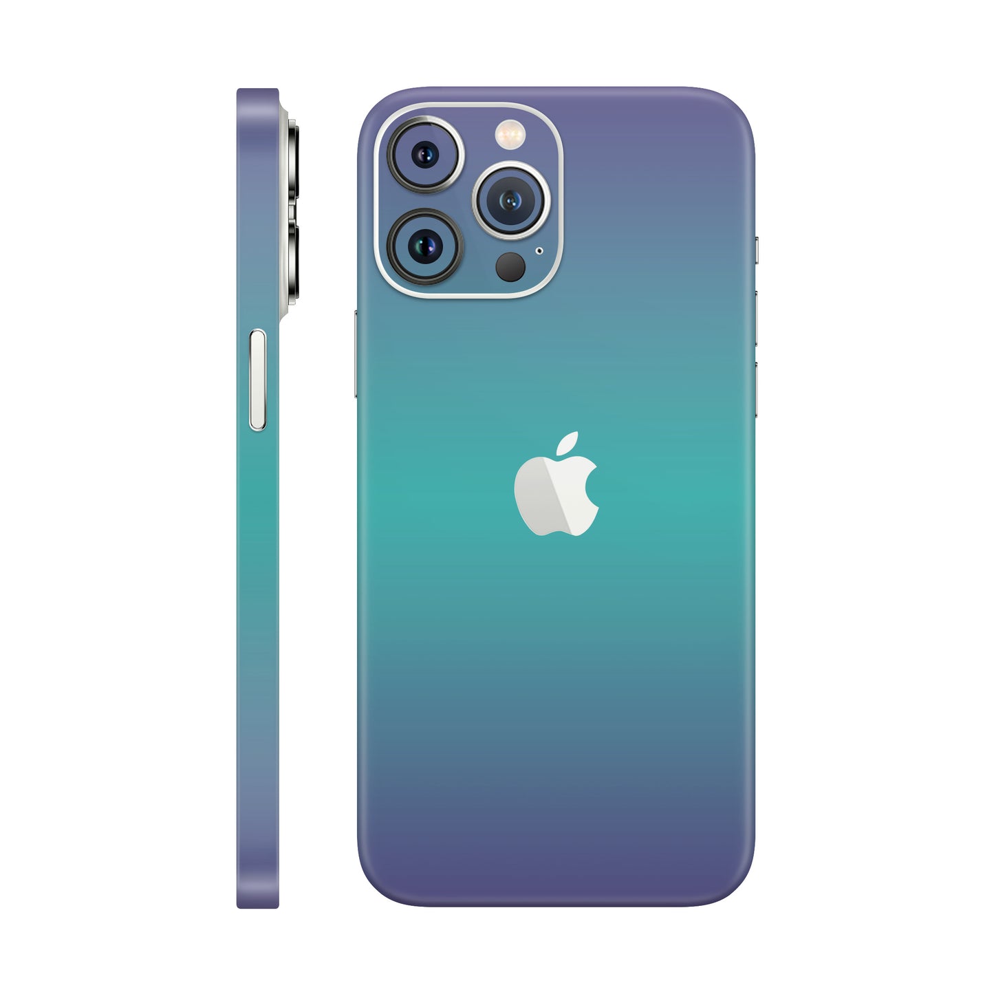 Folie de protectie iPhone 13 Pro Max, eSkins Unique, Skin Cameleon Turcoaz-Lavanda