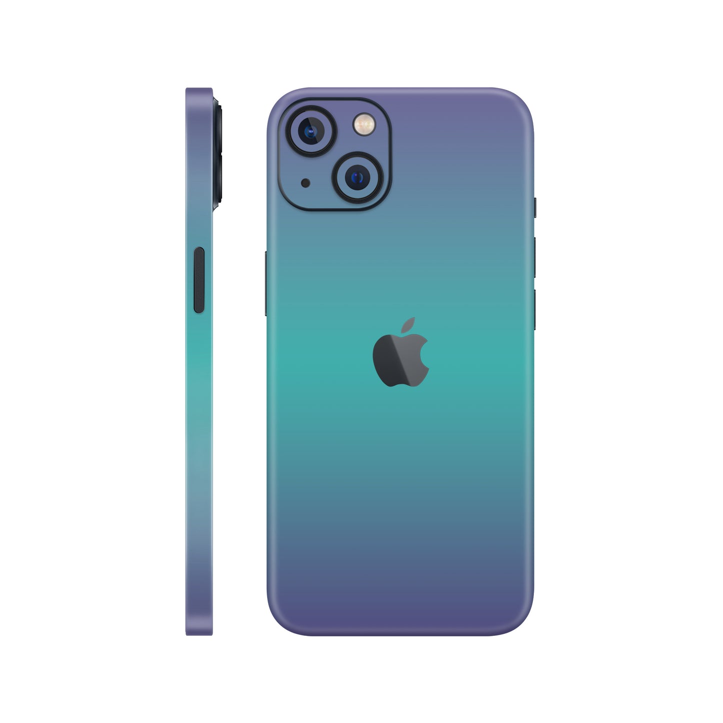 Folie de protectie iPhone 13, eSkins Unique, Skin Cameleon Turcoaz-Lavanda