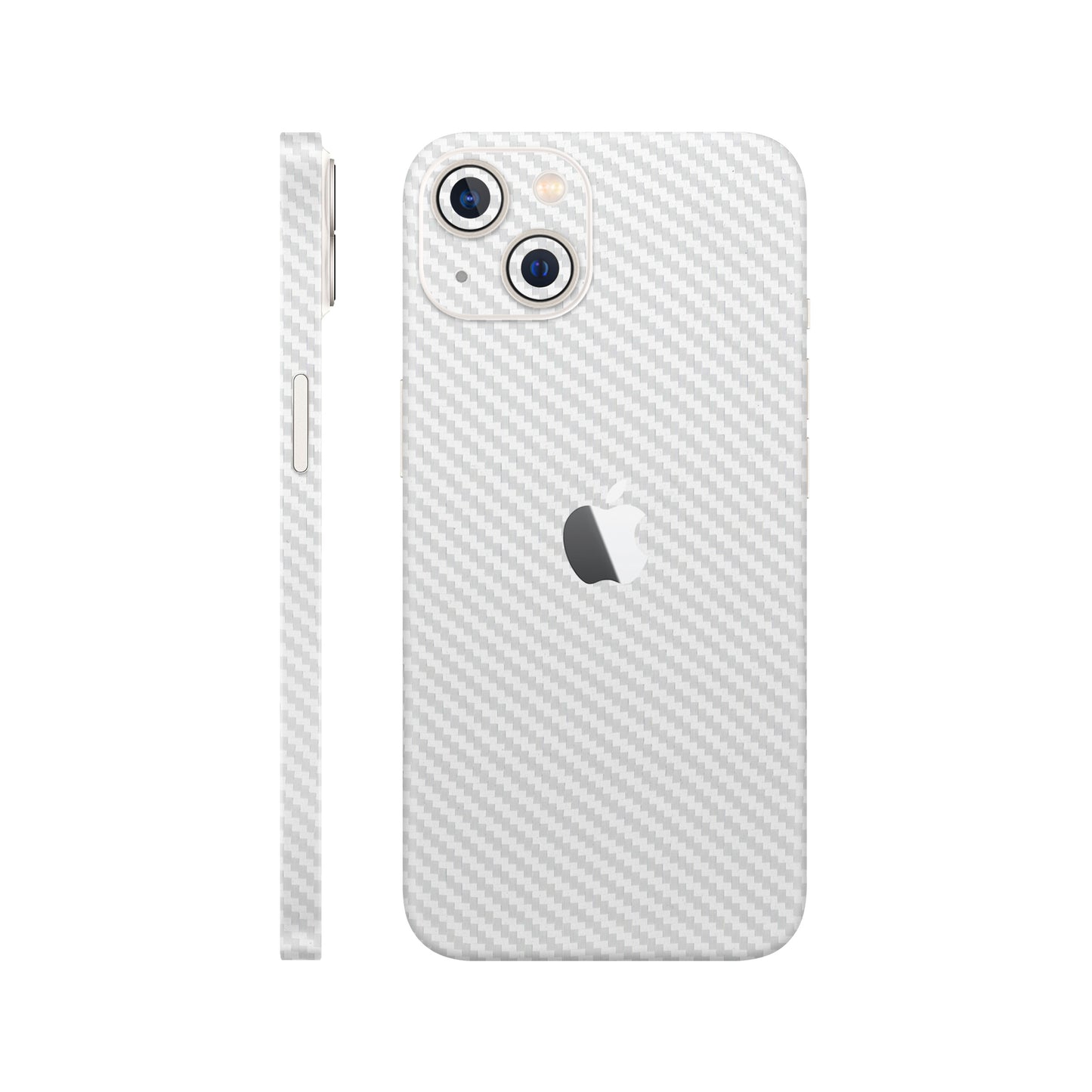 Folie de protectie iPhone 14, eSkins Elegans, Skin Carbon Alb