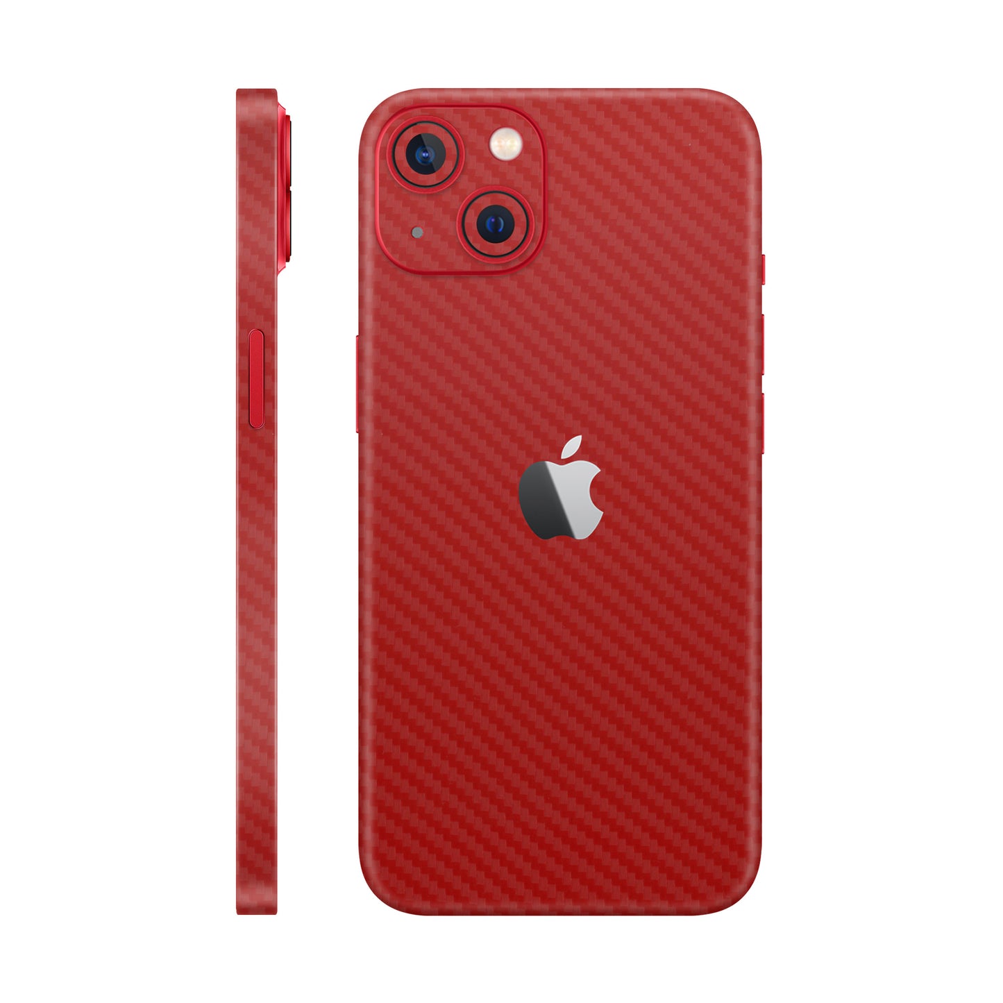 Folie de protectie iPhone 14 Plus, eSkins Elegans, Skin Carbon Rosu