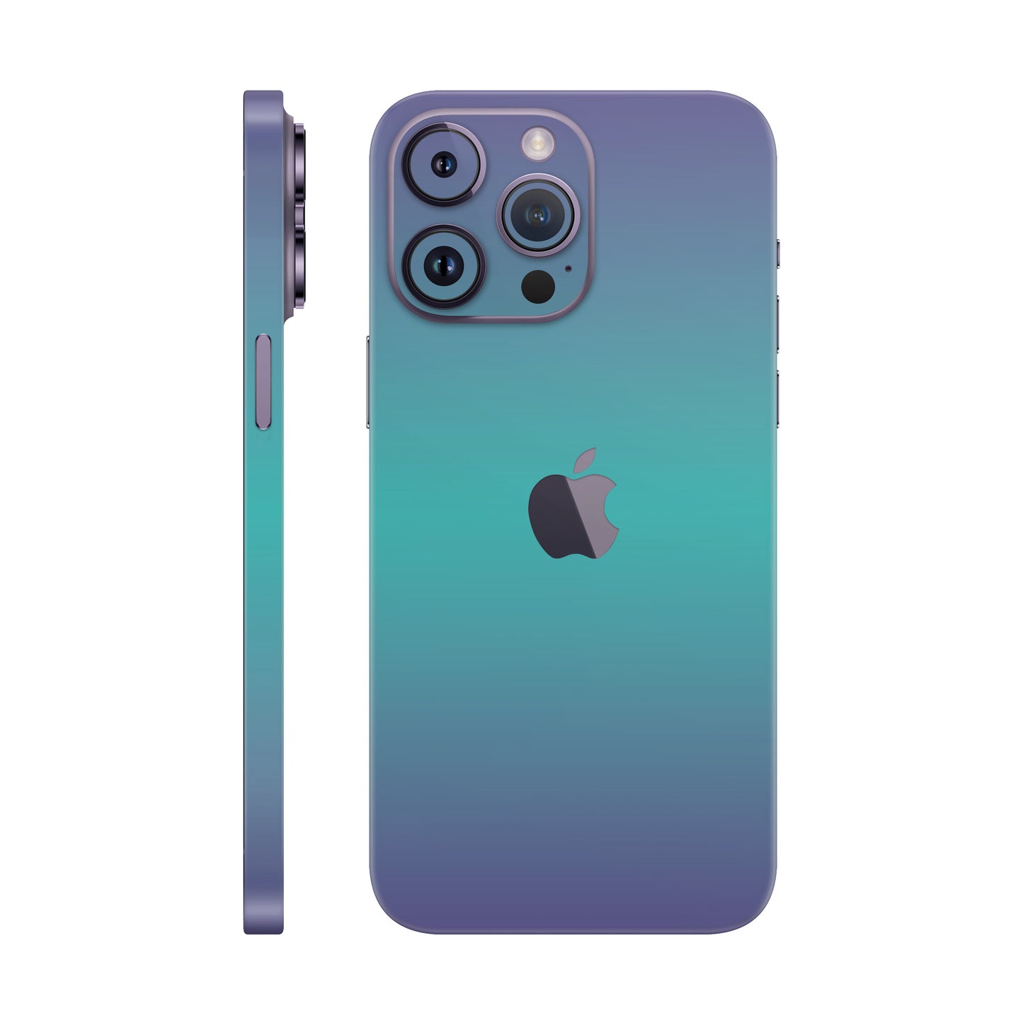 Folie de protectie iPhone 14 Pro Max, eSkins Unique, Skin Cameleon Turcoaz-Lavanda