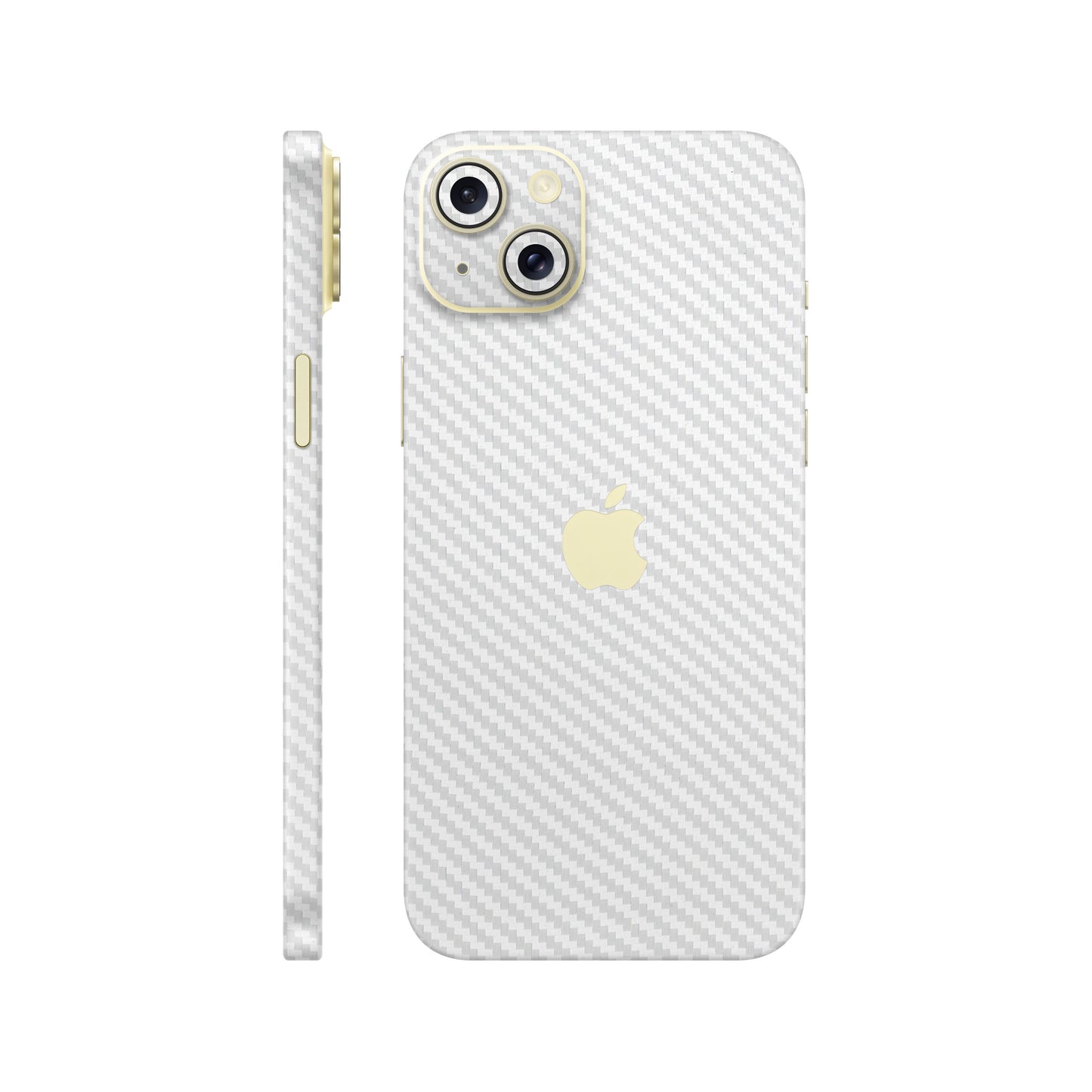 Folie de protectie iPhone 15, eSkins Elegans, Skin Carbon Alb