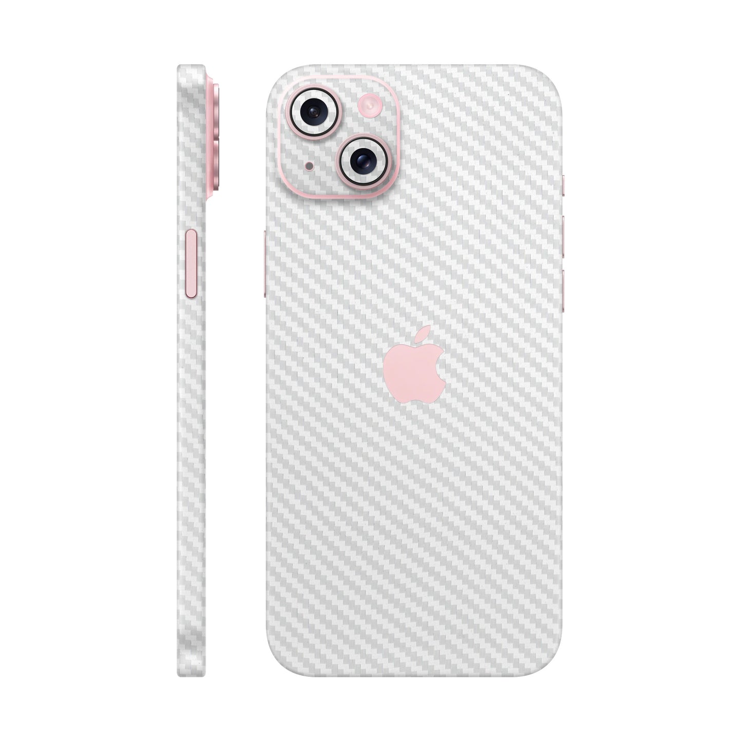 Skin iPhone 15 Plus, Carbon 3D White