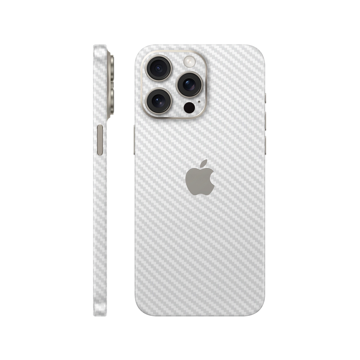 Folie de protectie pentru iPhone 15 Pro, eSkins Elegans, Skin Carbon Alb