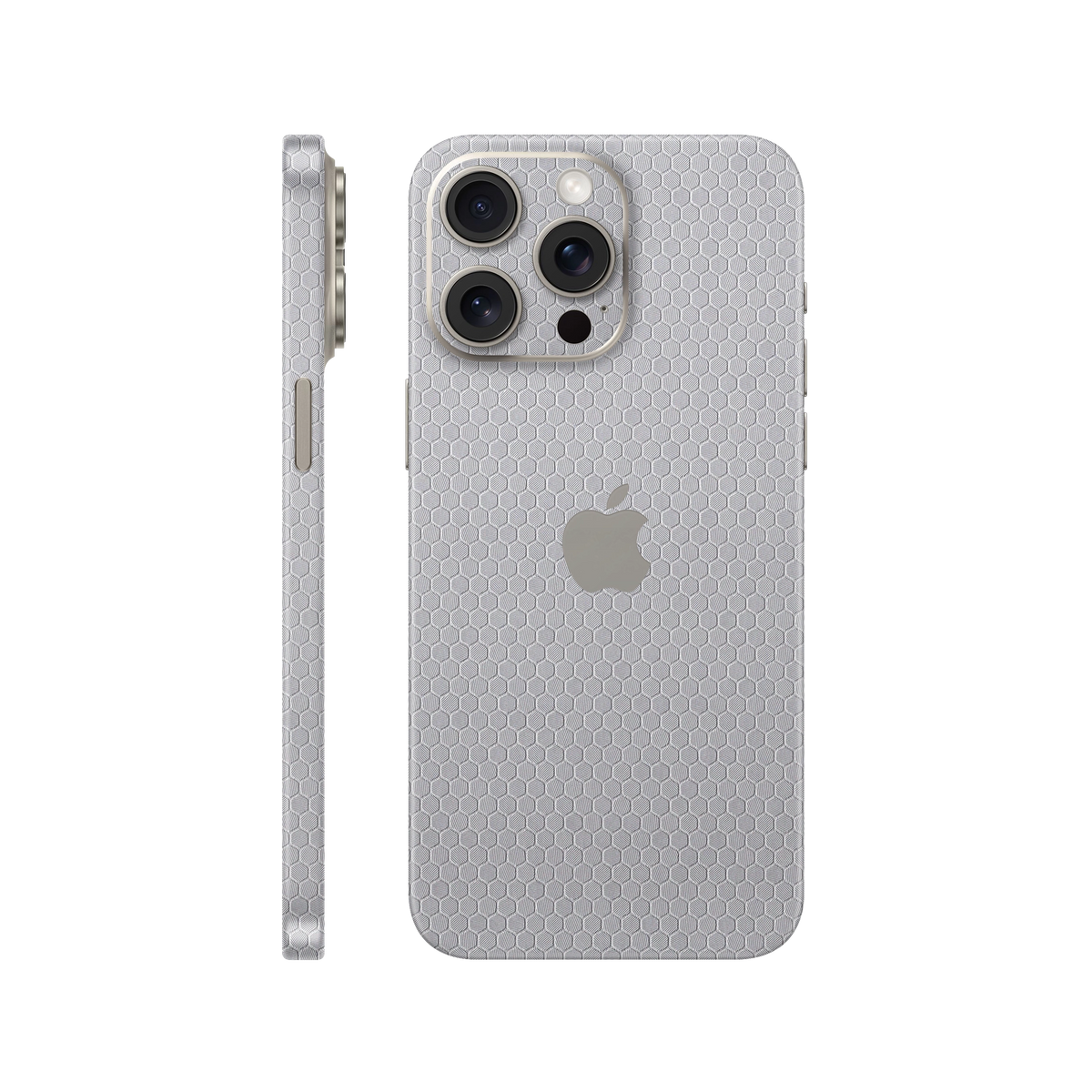 Skin iPhone 15 Pro, Honeycomb 3D Gray