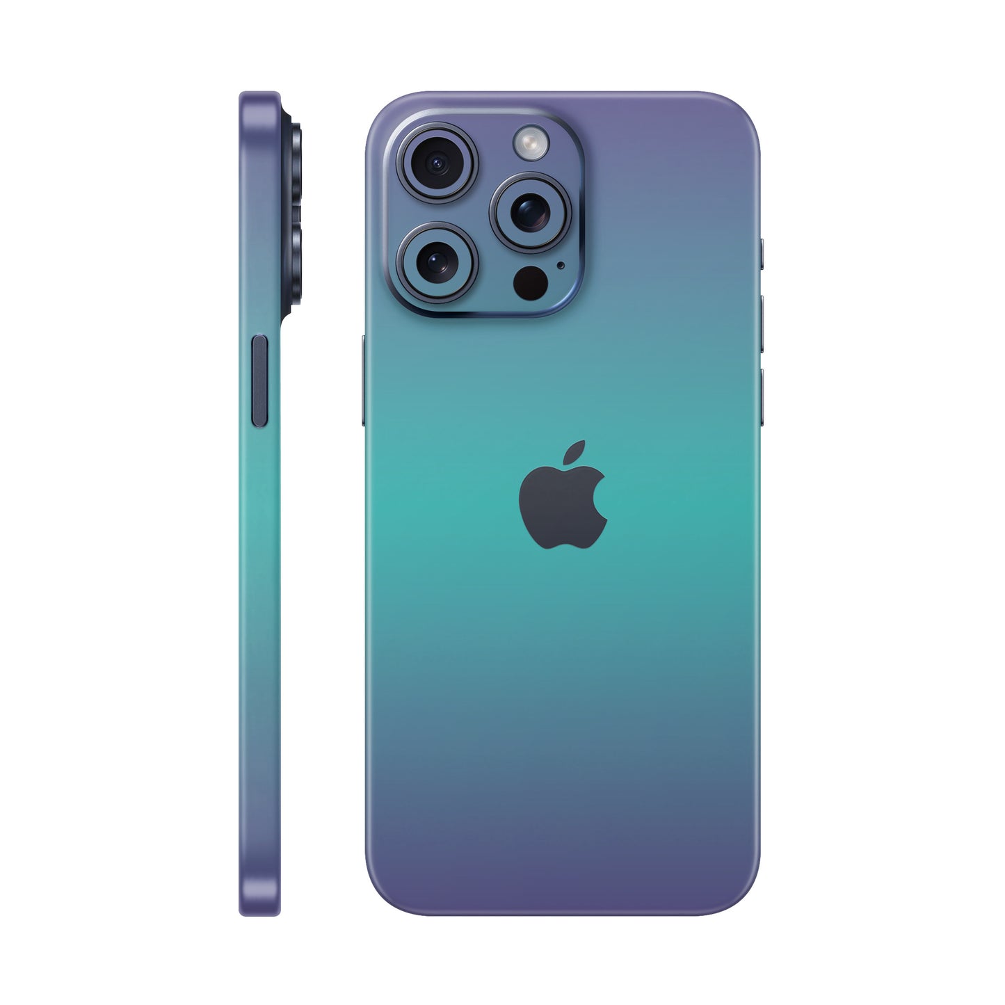Folie de protectie iPhone 15 Pro Max, eSkins Unique, Skin Cameleon Turcoaz-Lavanda