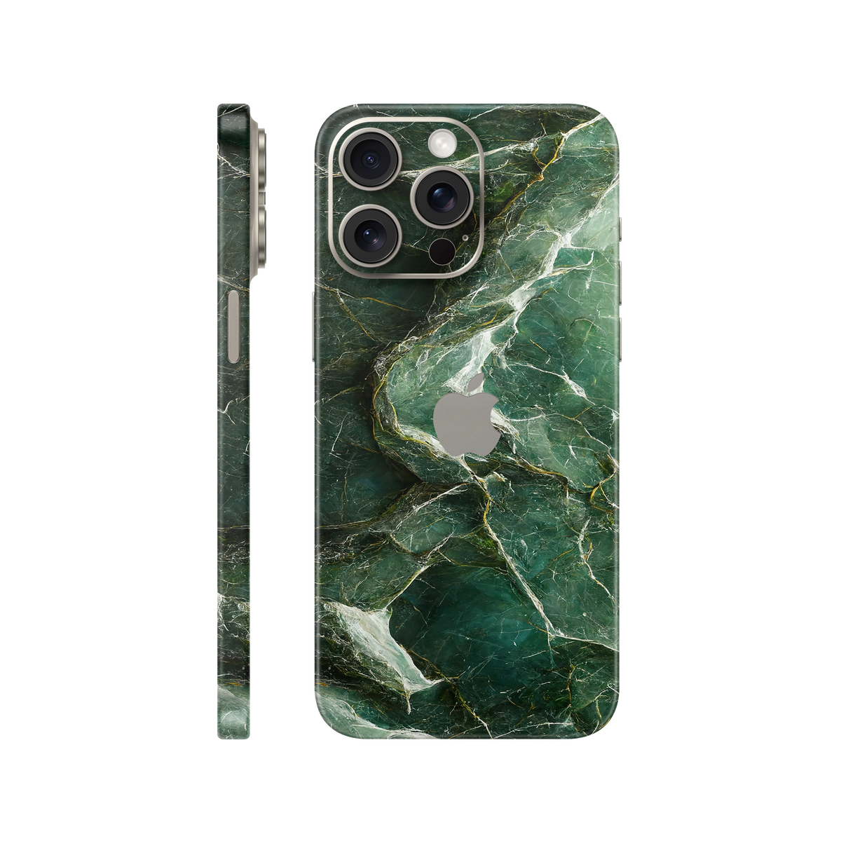 Folie de protectie pentru iPhone 15 Pro, eSkins Signature, Skin Mystic Emerald