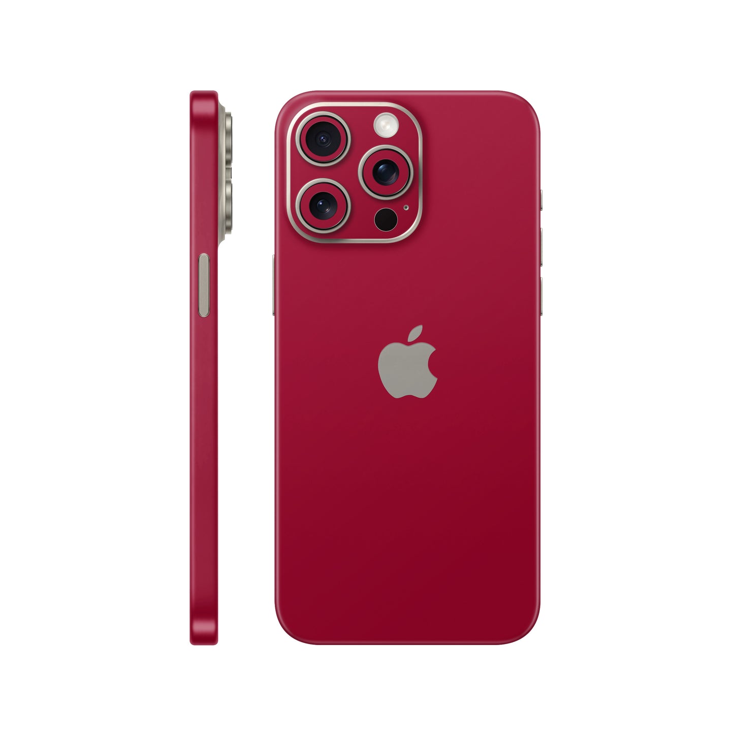 Folie de protectie iPhone 15 Pro, eSkins Unique, Skin Mat Rosu