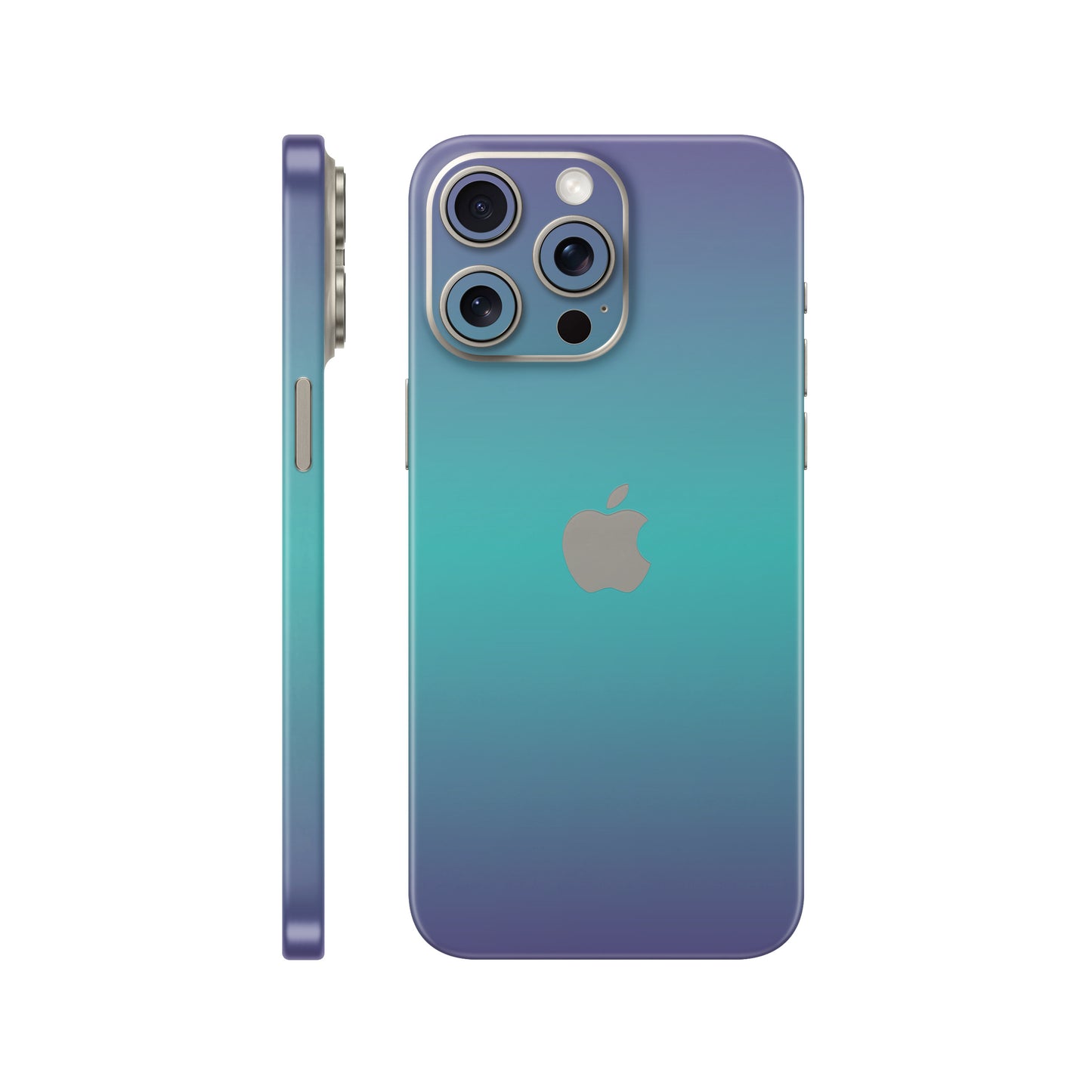 Folie de protectie iPhone 15 Pro, eSkins Unique, Skin Cameleon Turcoaz-Lavanda