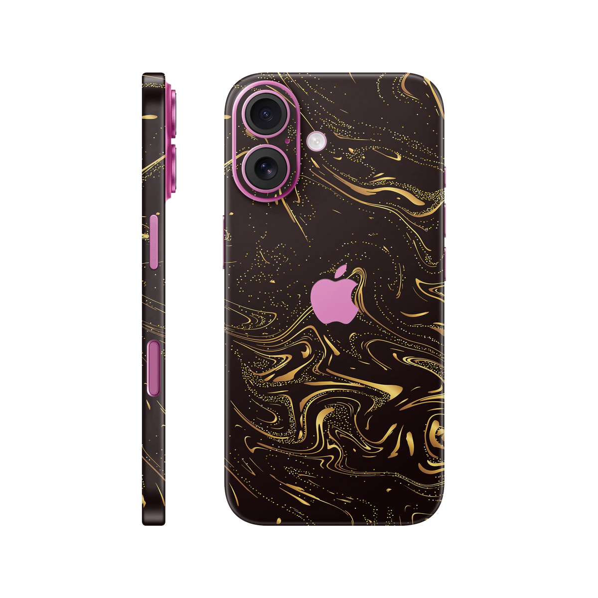 Folie de protectie pentru iPhone 16, eSkins Signature, Skin Golden Noir
