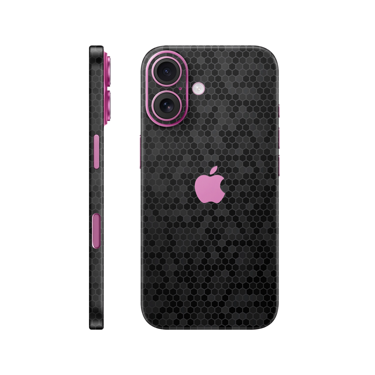 Folie de protectie pentru iPhone 16, eSkins Elegans, Skin Honeycomb Negru