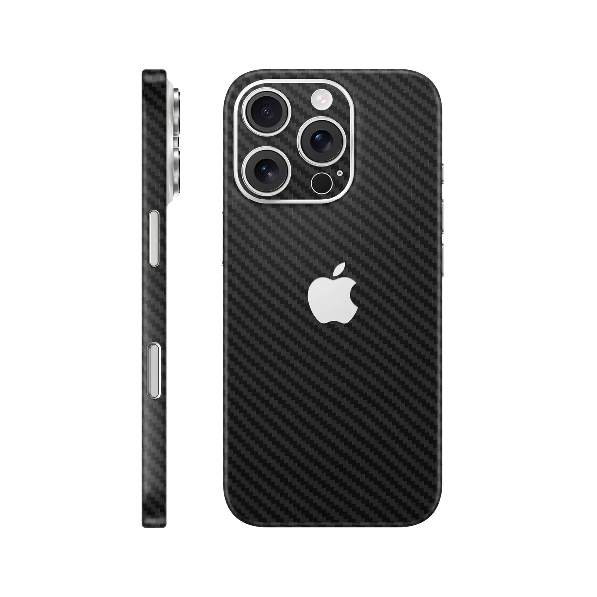 Folie de protectie pentru iPhone 16 Pro, eSkins Elegans, Skin Carbon Negru