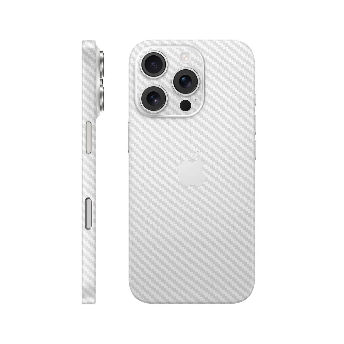 Folie de protectie pentru iPhone 16 Pro, eSkins Elegans, Skin Carbon Alb