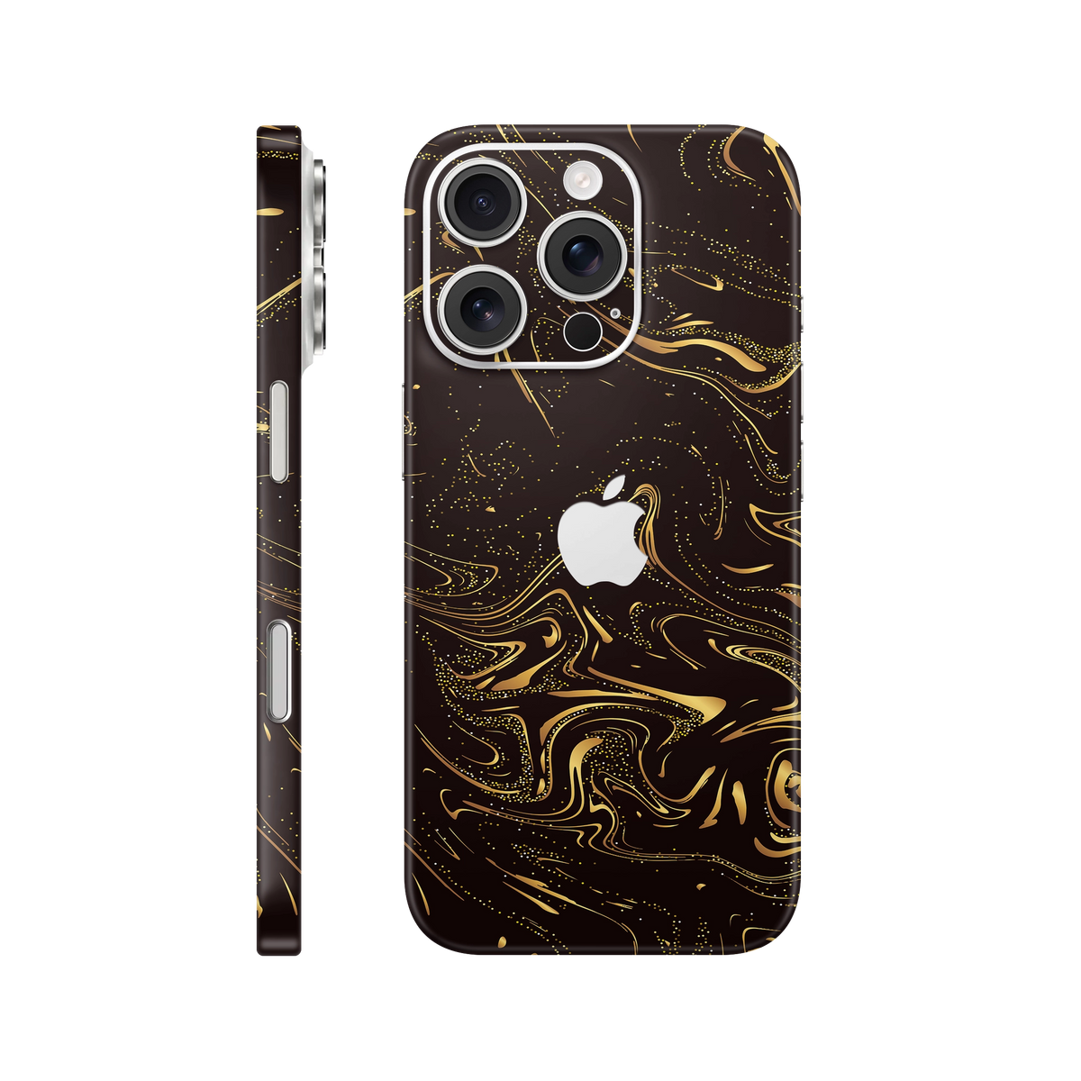 Folie de protectie pentru iPhone 16 Pro, eSkins Signature, Skin Golden Noir
