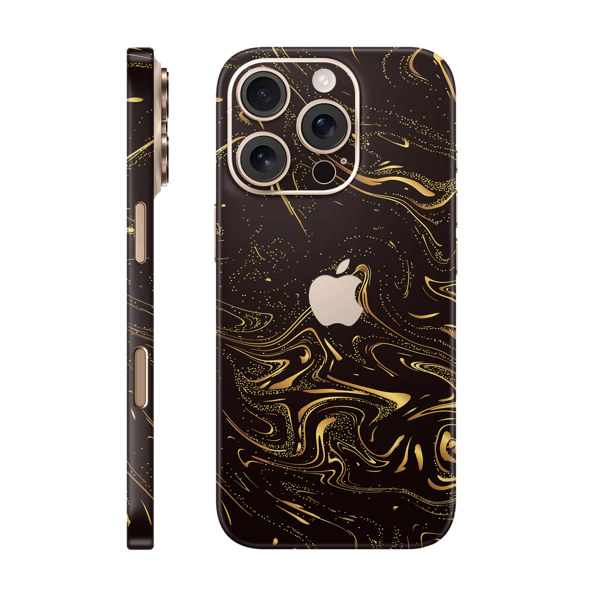 Folie de protectie pentru iPhone 16 Pro Max, eSkins Signature, Skin Golden Noir