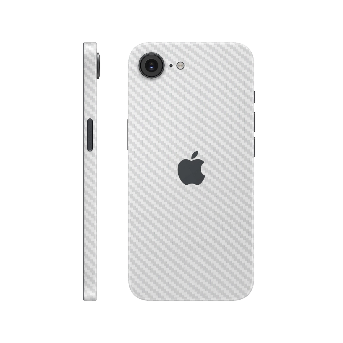 Folie de protectie pentru iPhone 16e, eSkins Elegans, Skin Carbon Alb