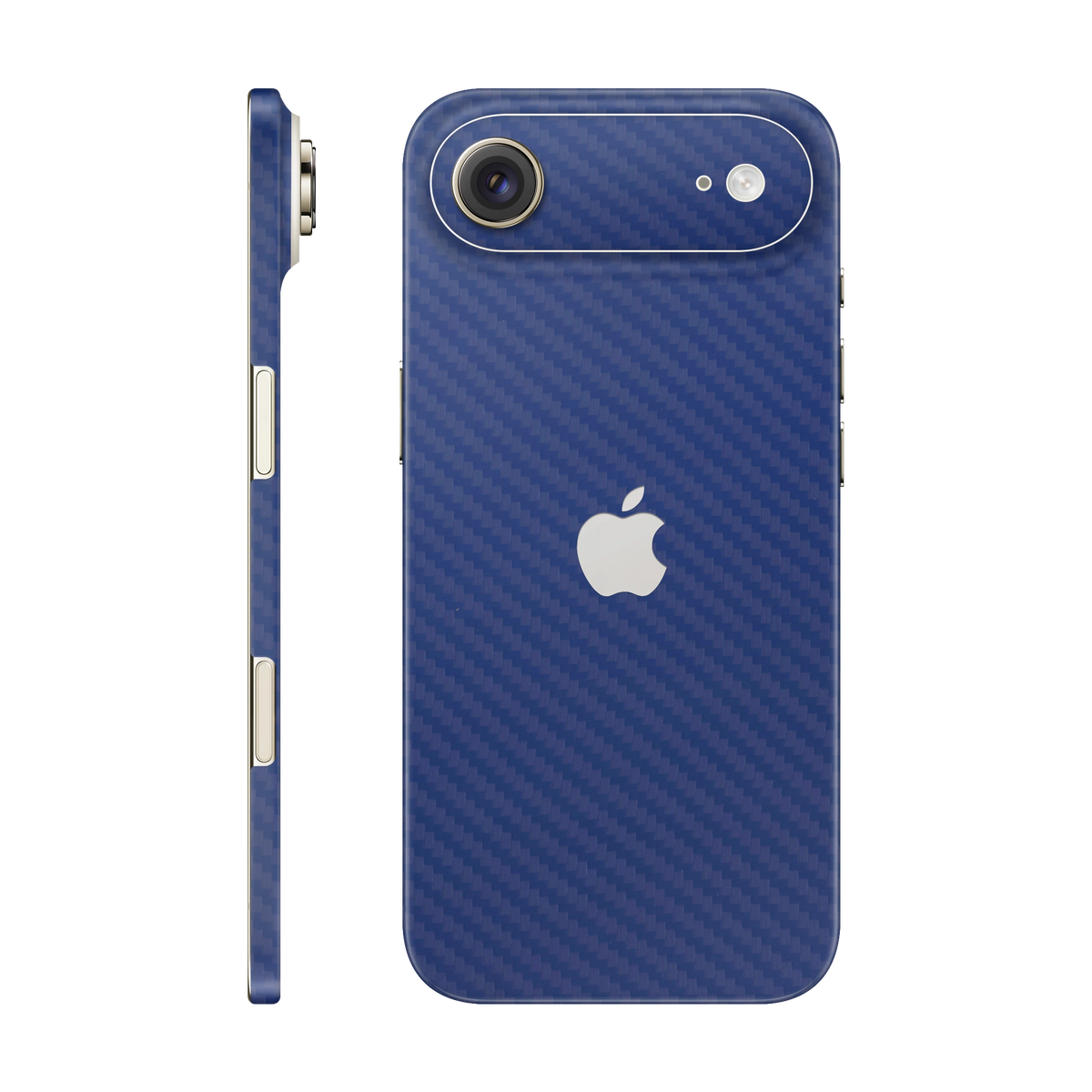 Folie de protectie pentru iPhone 17 Air, eSkins Elegans, Skin Carbon Albastru