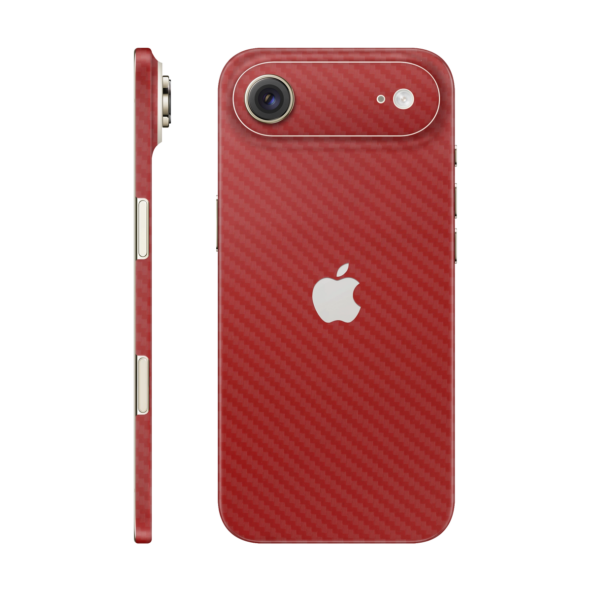 Folie de protectie pentru iPhone 17 Air, eSkins Elegans, Skin Carbon Rosu