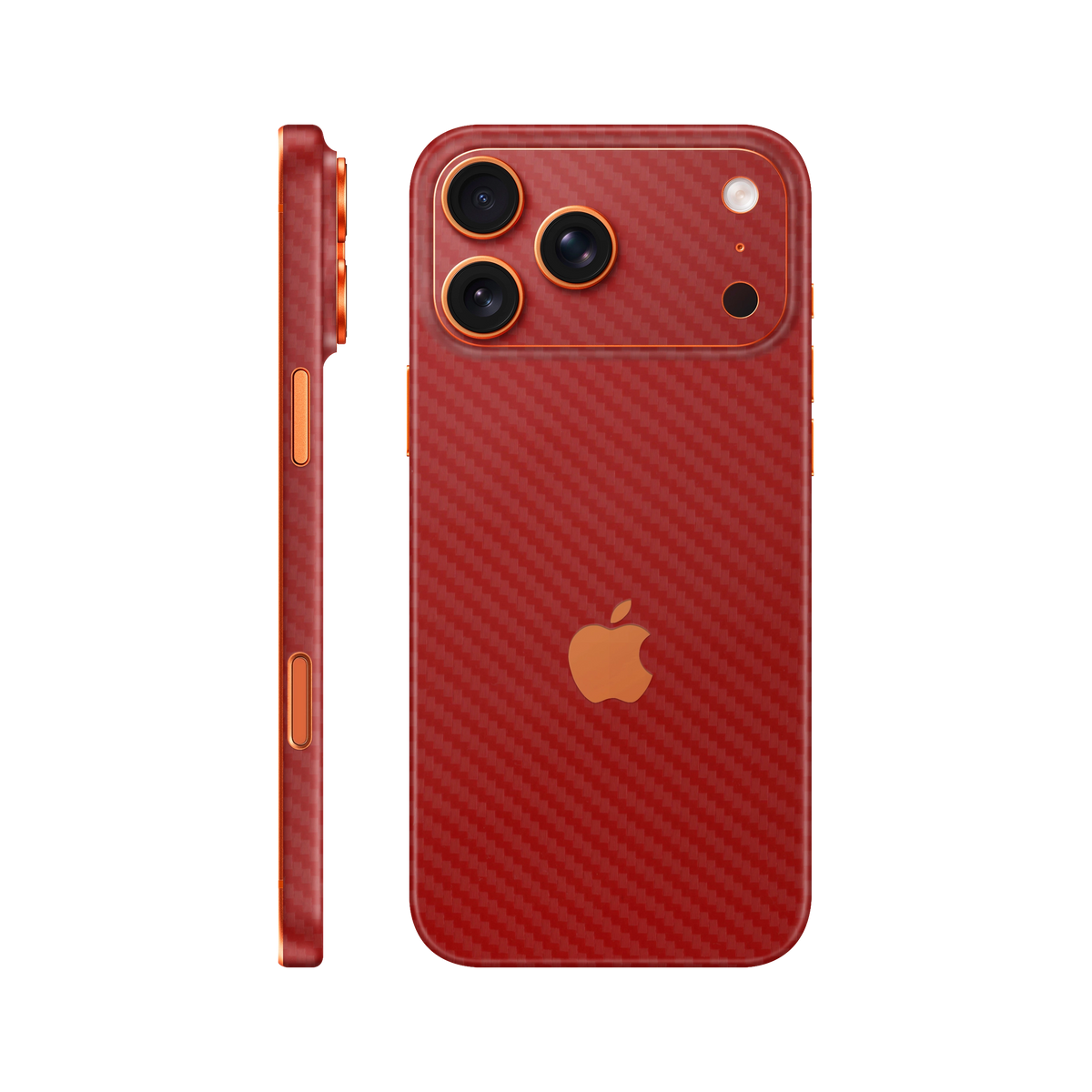Folie de protectie pentru iPhone 17 Pro, eSkins Elegans, Skin Carbon Rosu