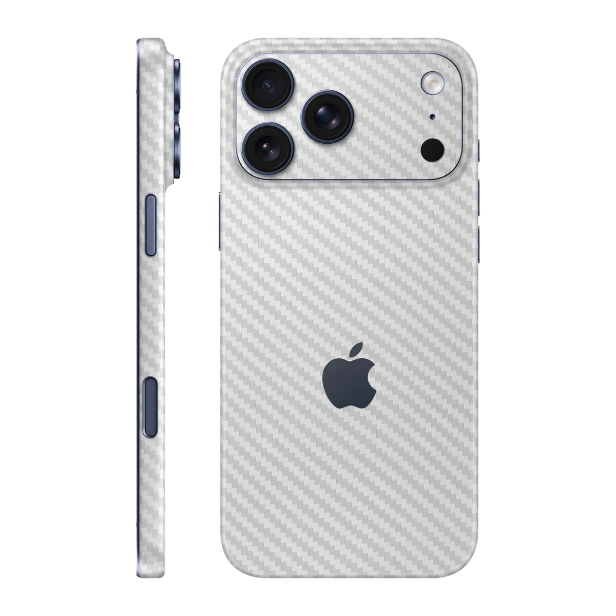 Folie de protectie pentru iPhone 17 Pro Max, eSkins Elegans, Skin Carbon Alb
