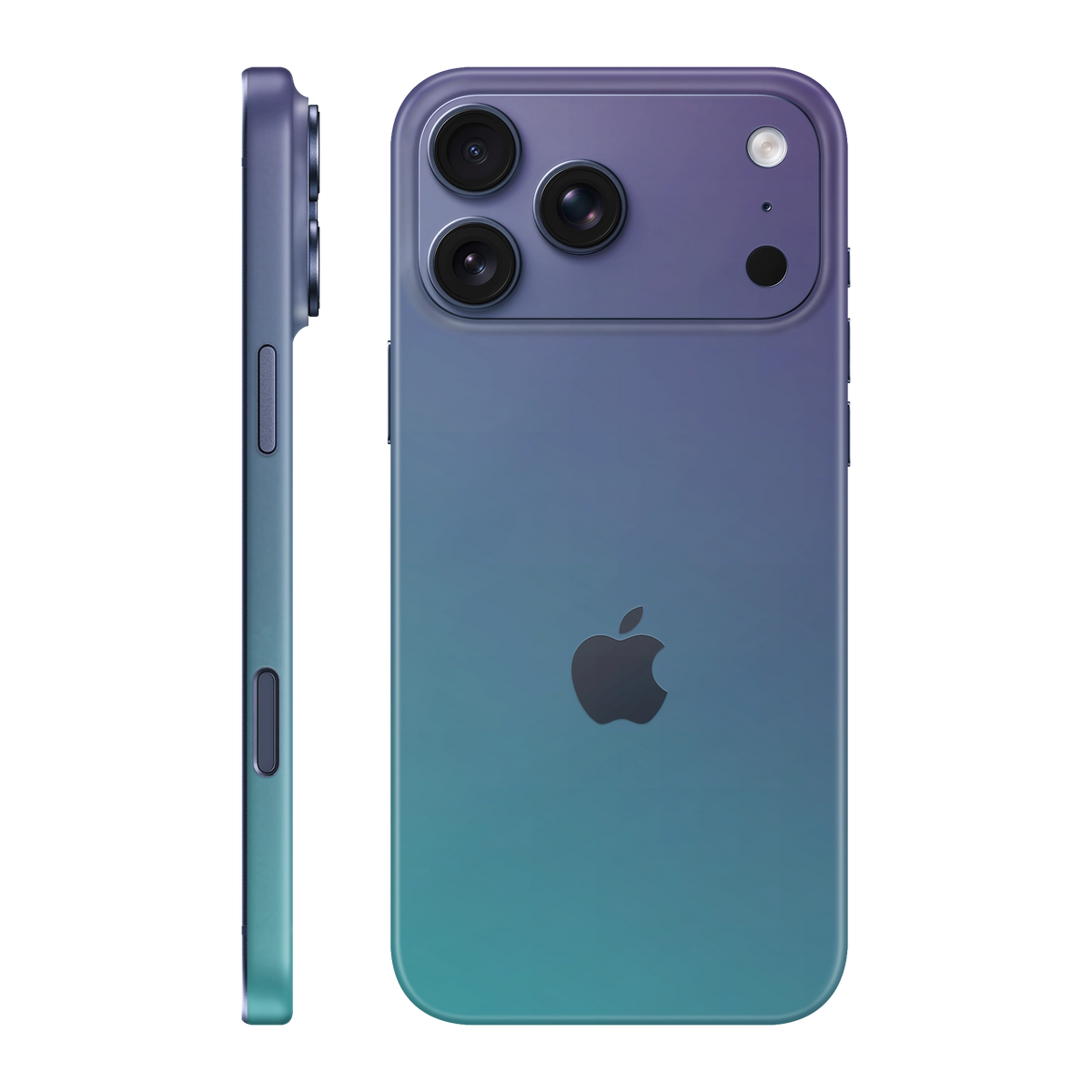 Folie de protectie pentru iPhone 17 Pro Max, eSkins Unique, Skin Cameleon Turcoaz-Lavanda