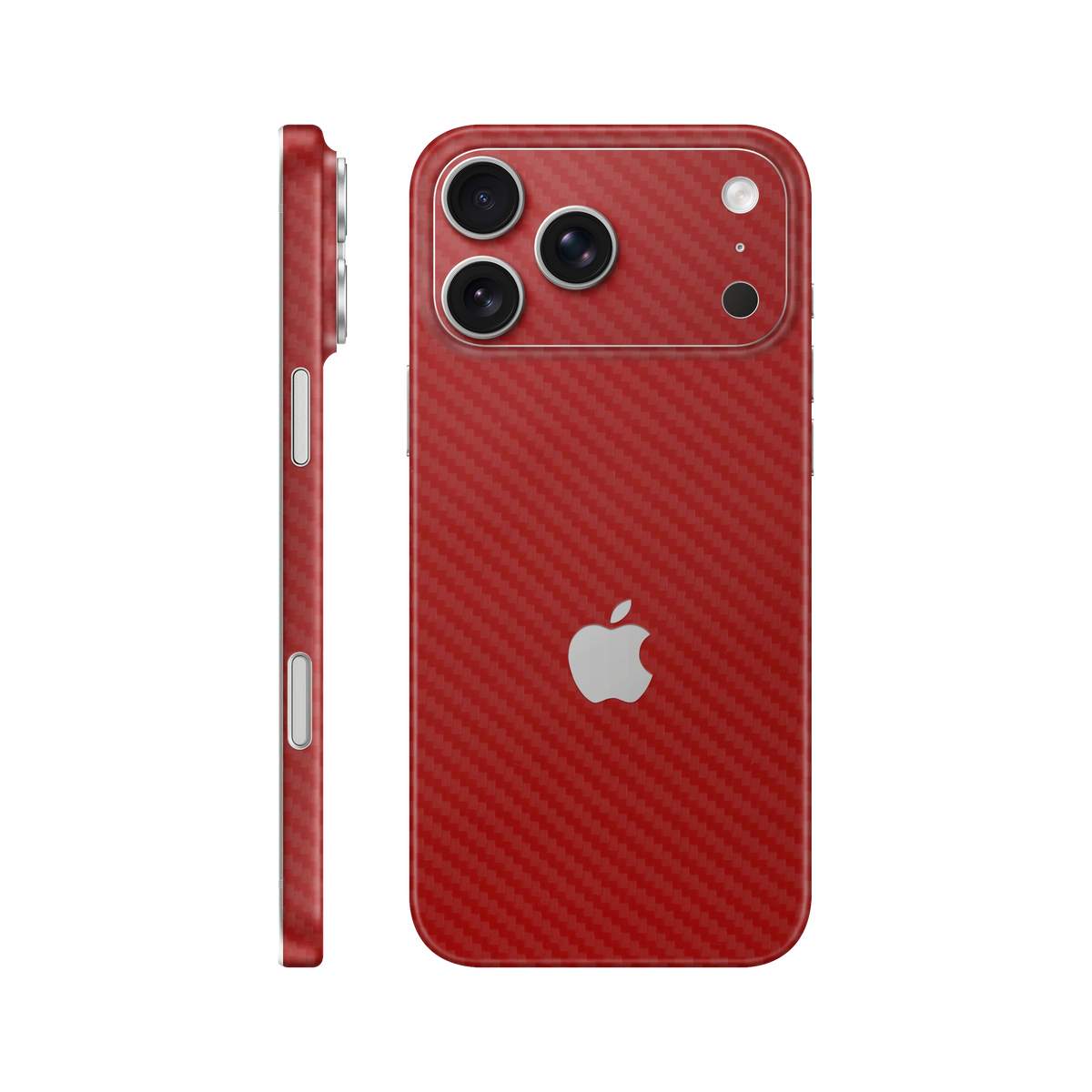 Folie de protectie pentru iPhone 18 Pro, eSkins Elegans, Skin Carbon Rosu