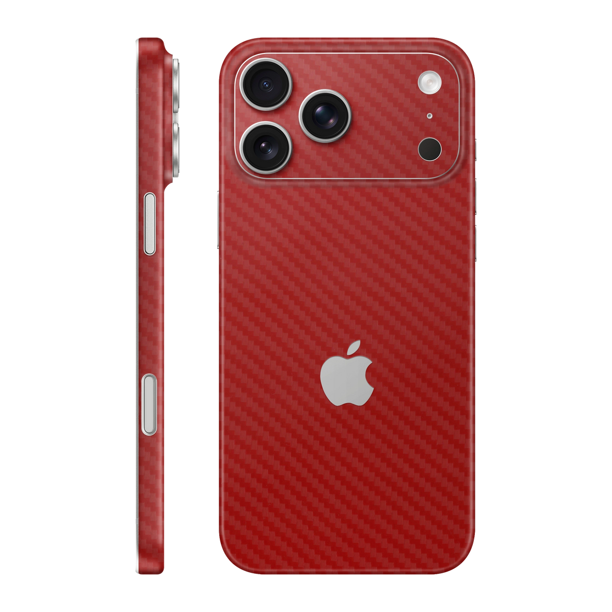 Folie de protectie pentru iPhone 18 Pro Max, eSkins Elegans, Skin Carbon Rosu