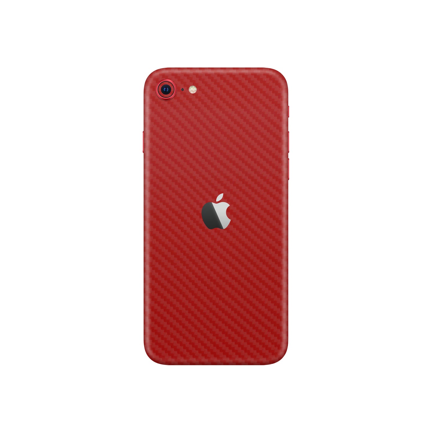 Folie de protectie iPhone 8, eSkins Elegans, Skin Carbon Rosu