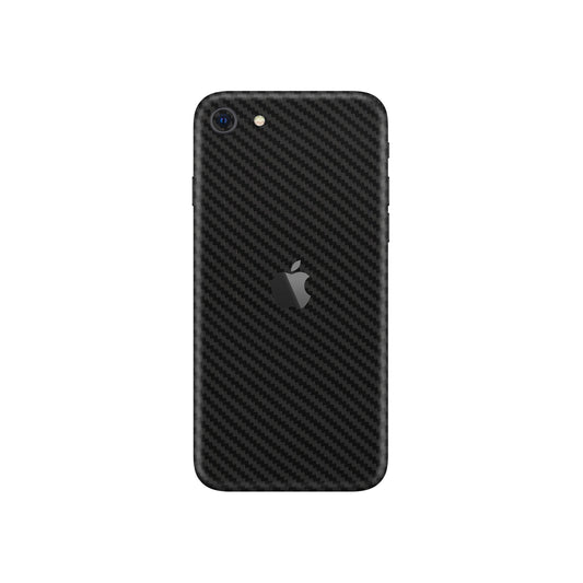 Folie de protectie iPhone SE 2020, eSkins Elegans, Skin Carbon Negru