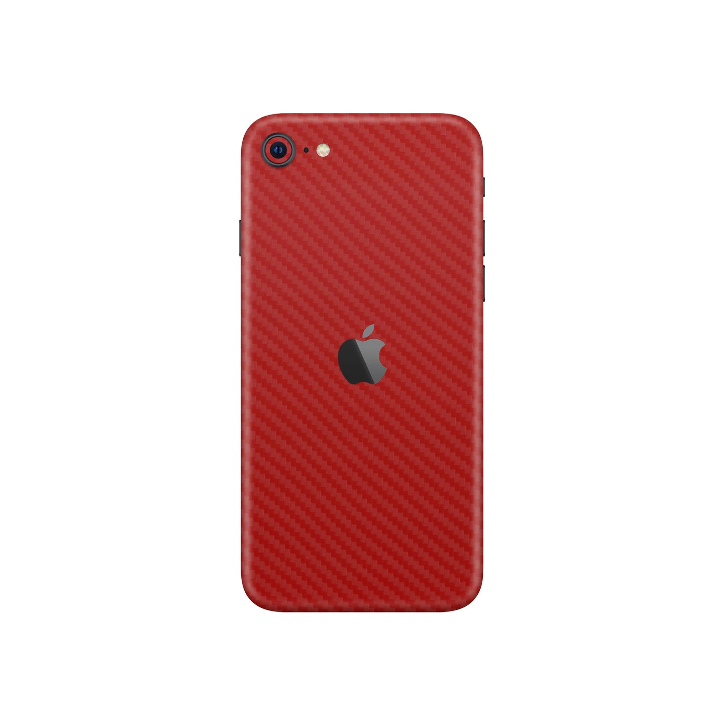 Folie de protectie iPhone SE 2020, eSkins Elegans, Skin Carbon Rosu