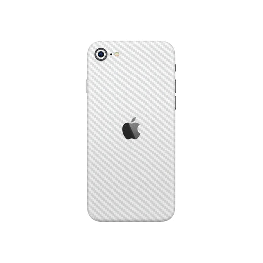 Folie de protectie iPhone SE 2020, eSkins Elegans, Skin Carbon Alb