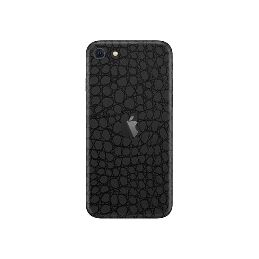 Folie de protectie iPhone SE 2020, eSkins Elegans, Skin Croco Negru