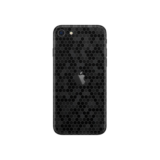 Folie de protectie iPhone SE 2020, eSkins Elegans, Skin Honeycomb Negru