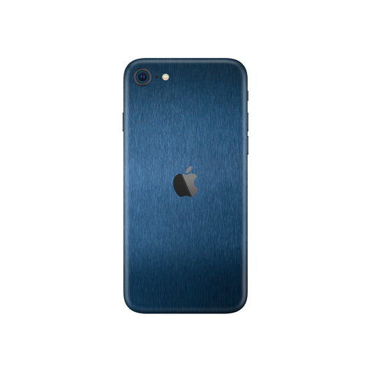 Folie de protectie iPhone SE 2020, eSkins Elegans, Skin Metalic Albastru
