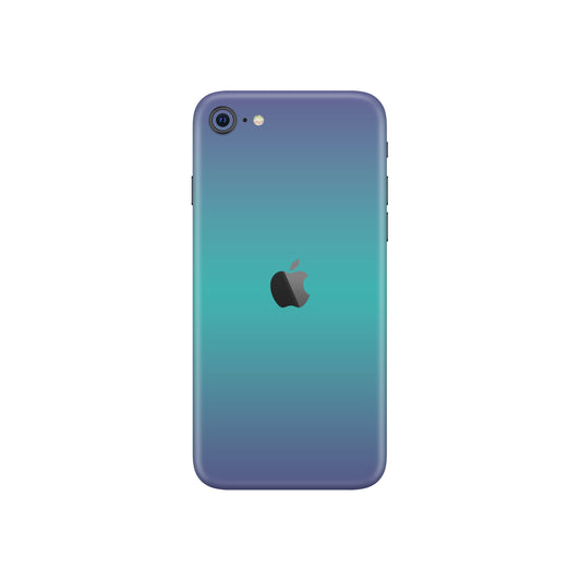 Folie de protectie iPhone SE 2020, eSkins Unique, Skin Cameleon Turcoaz-Lavanda
