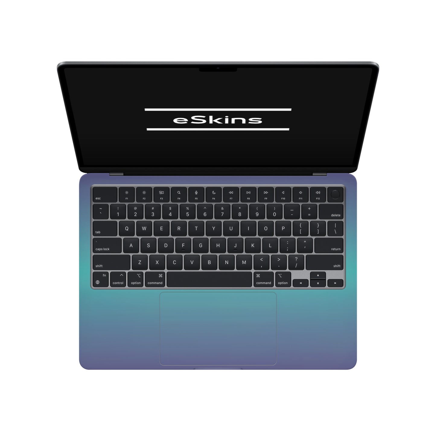 Folie de protectie MacBook Air 13.6" M3 (2024), eSkins Unique, Skin Cameleon Turcoaz-Lavanda