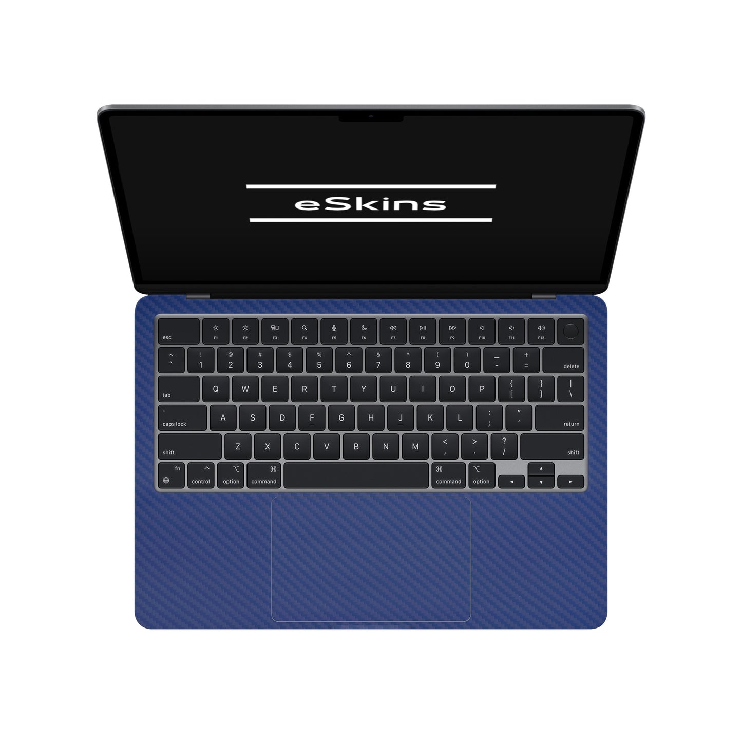 Folie de protectie MacBook Air 13" M4 (2025), eSkins Elegans, Skin Carbon Albastru