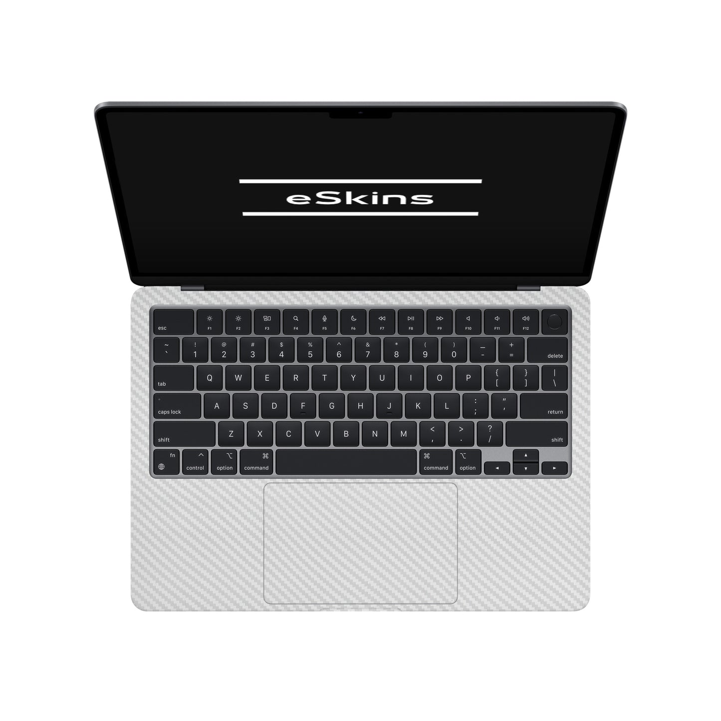 Folie de protectie MacBook Air 13" M4 (2025), eSkins Elegans, Skin Carbon Alb