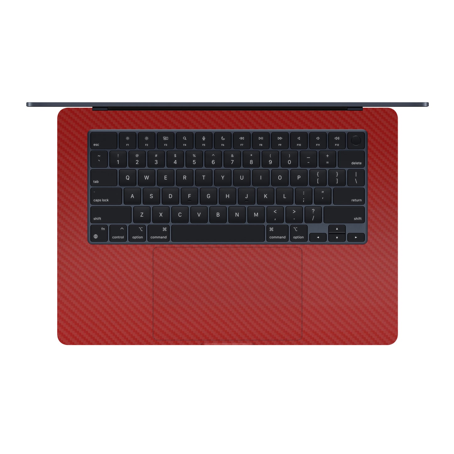 Folie de protectie MacBook Air 15" M4 (2025), eSkins Elegans, Skin Carbon Rosu