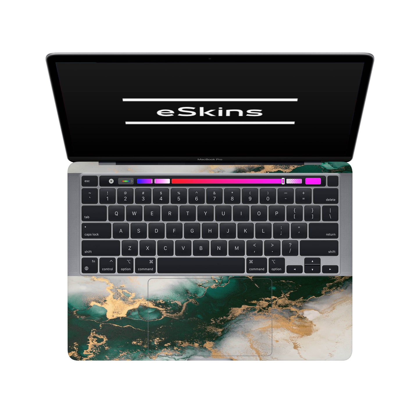 Folie de protectie MacBook Pro 13" M2 (2022), eSkins Signature, Forest Mist