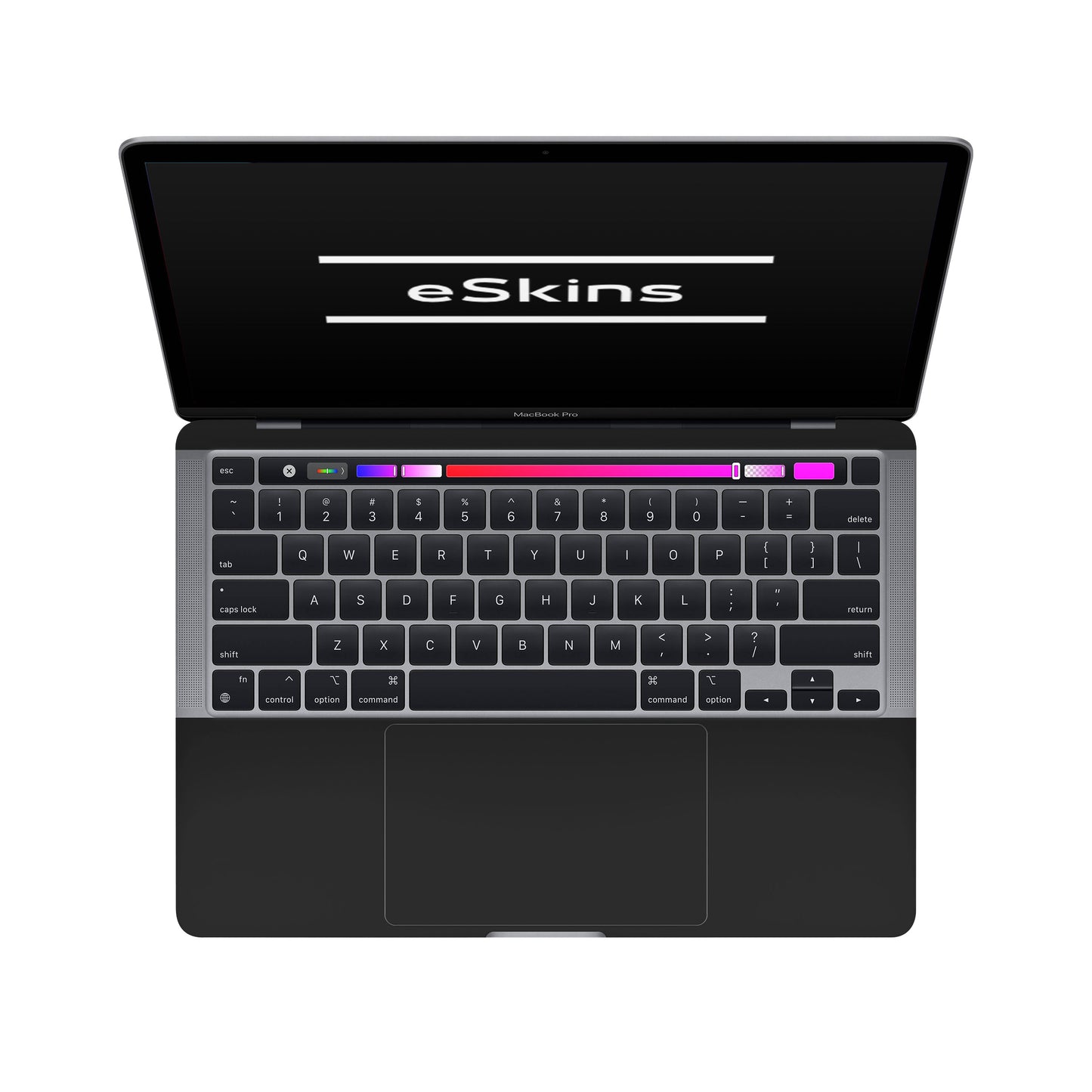 Folie de protectie MacBook Pro 13" M2 (2022), eSkins Unique, Skin Mat Negru