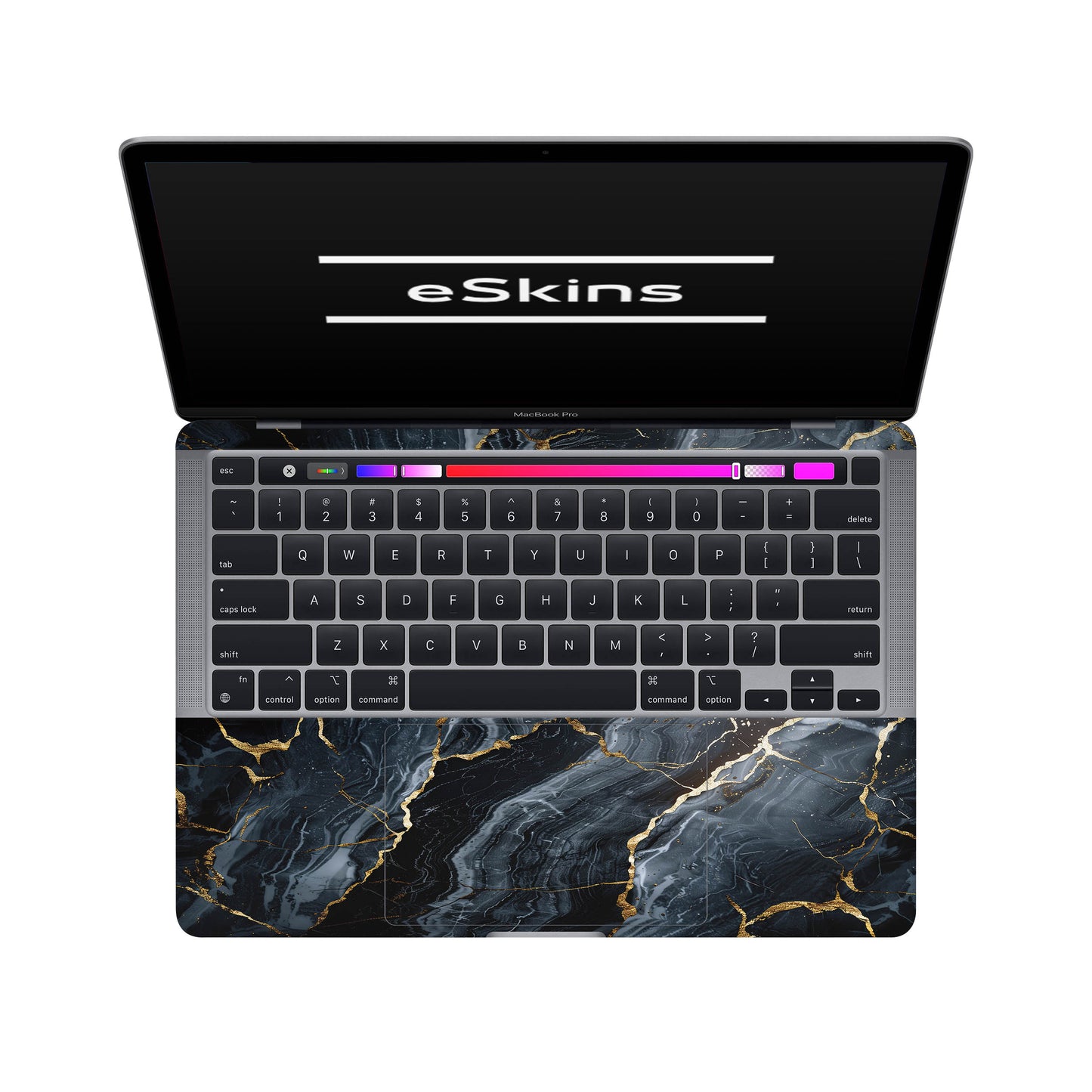 Folie de protectie MacBook Pro 13" TouchBar (2016-2019), eSkins Signature, Skin Gilded Abyss