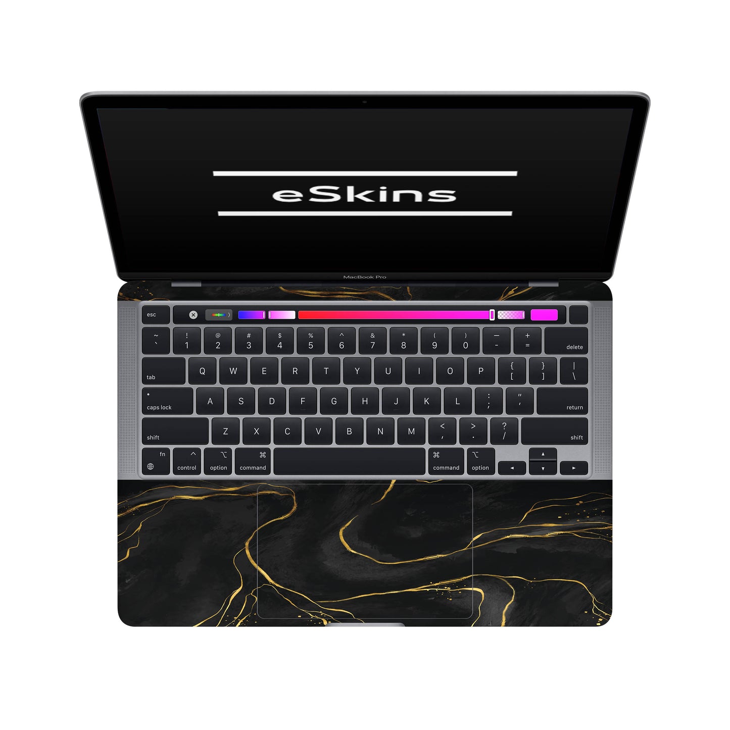 Folie de protectie MacBook Pro 13" TouchBar (2016-2019), eSkins Signature, Skin Golden Onyx